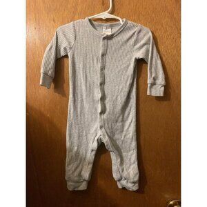 Modern Moments Button Up Grey Body Suit Long Johns Pajamas Unisex Sz 6-9 months